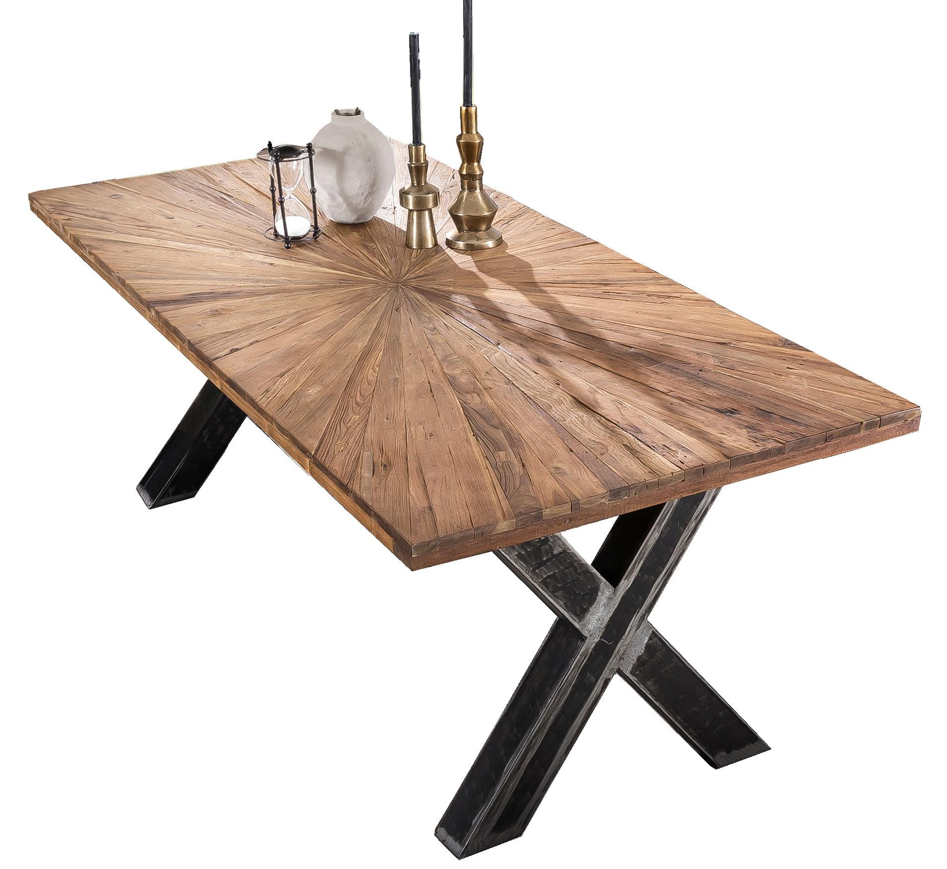 ESSTISCH Schwarz/Naturfarben L: 160cm - Schwarz/Naturfarben, MODERN, Holz/Metall (160/90/76cm) - MID.YOU