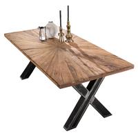 ESSTISCH Schwarz/Naturfarben L: 160cm - Schwarz/Naturfarben, MODERN, Holz/Metall (160/90/76cm) - MID.YOU