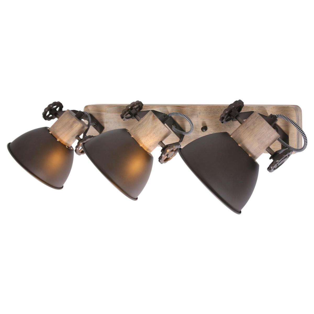 Deckenspots Gearwood - Anthrazit/Kupferfarben, Trend, Holz/Metall (59/19/23cm)