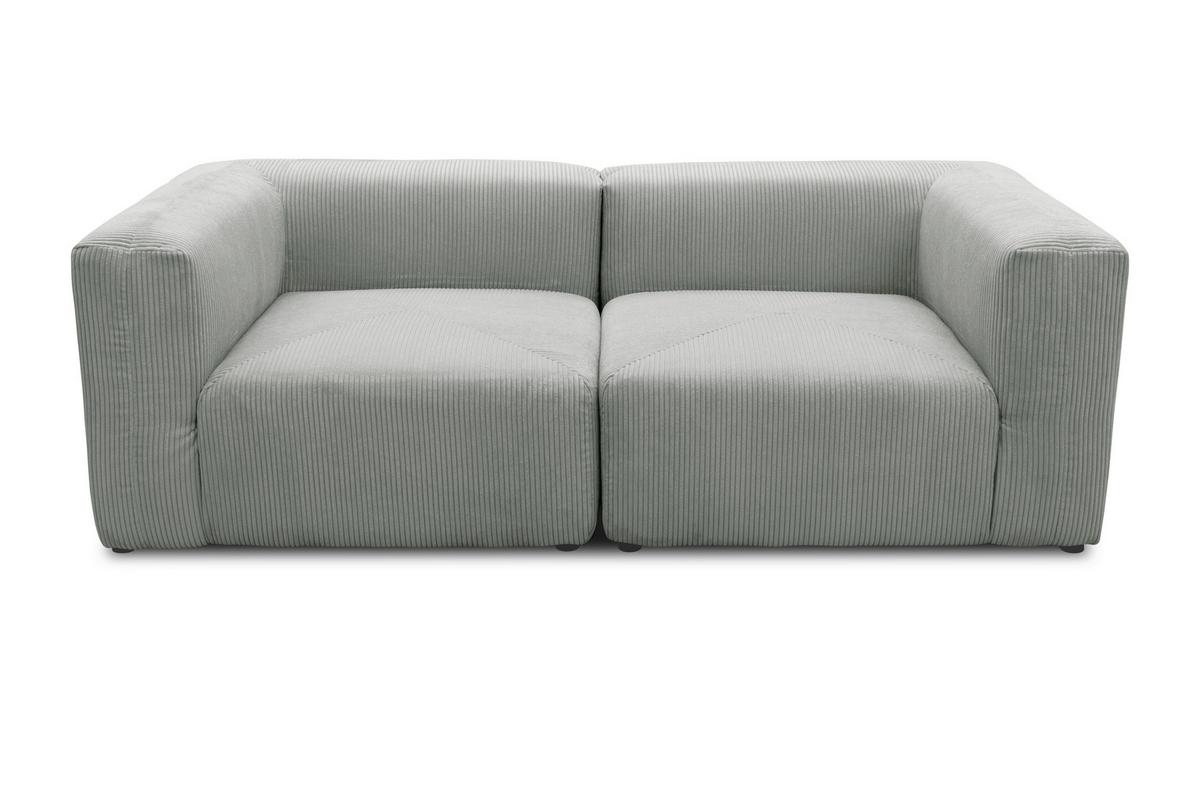 2-sitzer-sofa Hellgrau B: 216 Cm - Hellgrau/Schwarz, Design, Textil (216/69/108cm) - MID.YOU