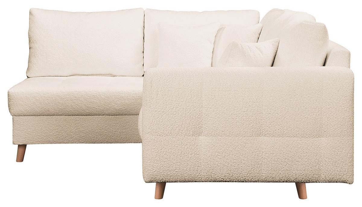 Ecksofa Ariella Weiß S: 161x231 cm - Naturfarben/Weiß, Design, Textil (161/231cm) - Livetastic
