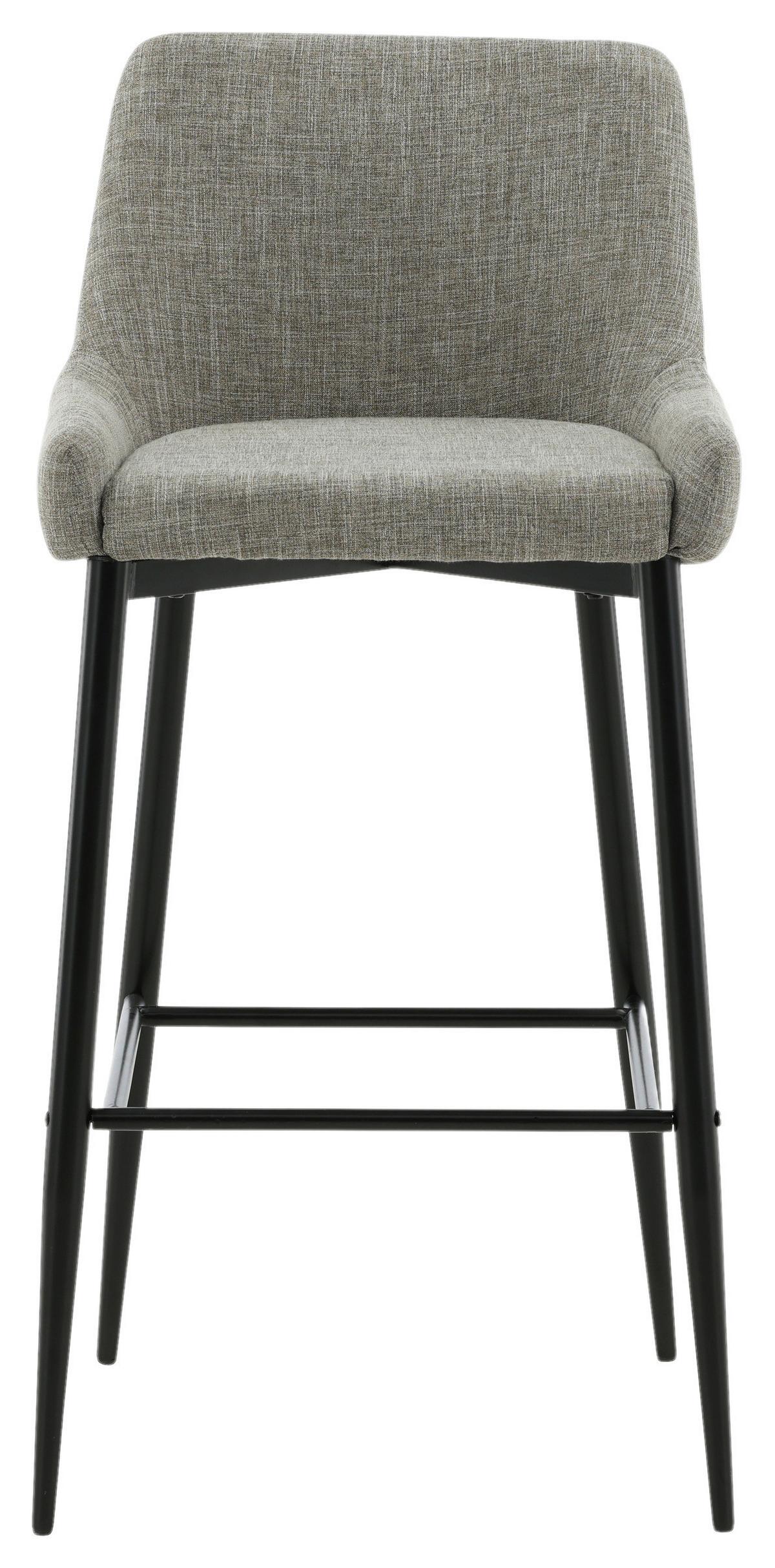 Barhocker-set Plaza Schwarz/beige B: 48 Cm - Beige/Schwarz, Design, Textil/Metall (48/105/57cm) - Livetastic