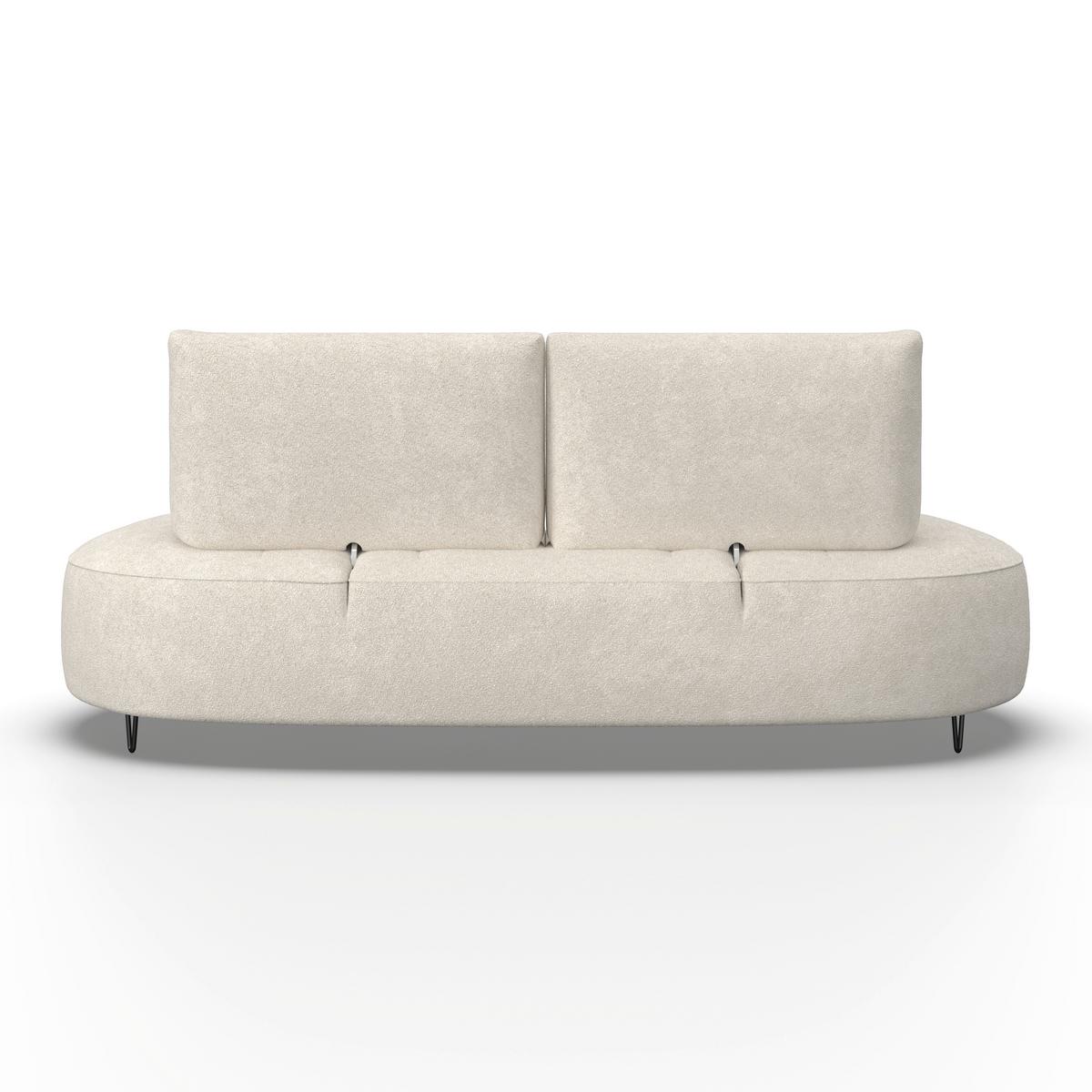 Dvoumístná pohovka BENNY, béžové buklé, max. 360 kg - černá/béžová, Moderní, kov/dřevo (224/85/114cm) - Bessagi Home