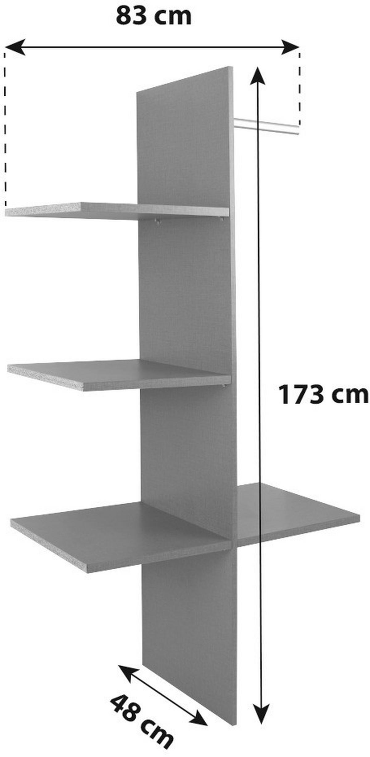 Belső Elosztás Tokio - sötétszürke, Basics, faalapú anyag (82,7/172,9/47,7cm)
