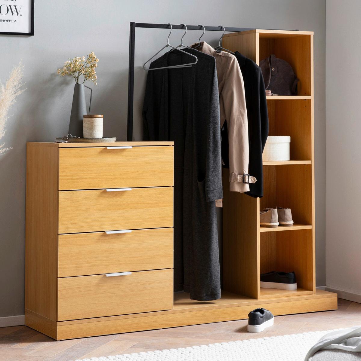 Šatna WL6.900 - barvy dubu, Design, kompozitní dřevo (145/136/40cm) - Livetastic