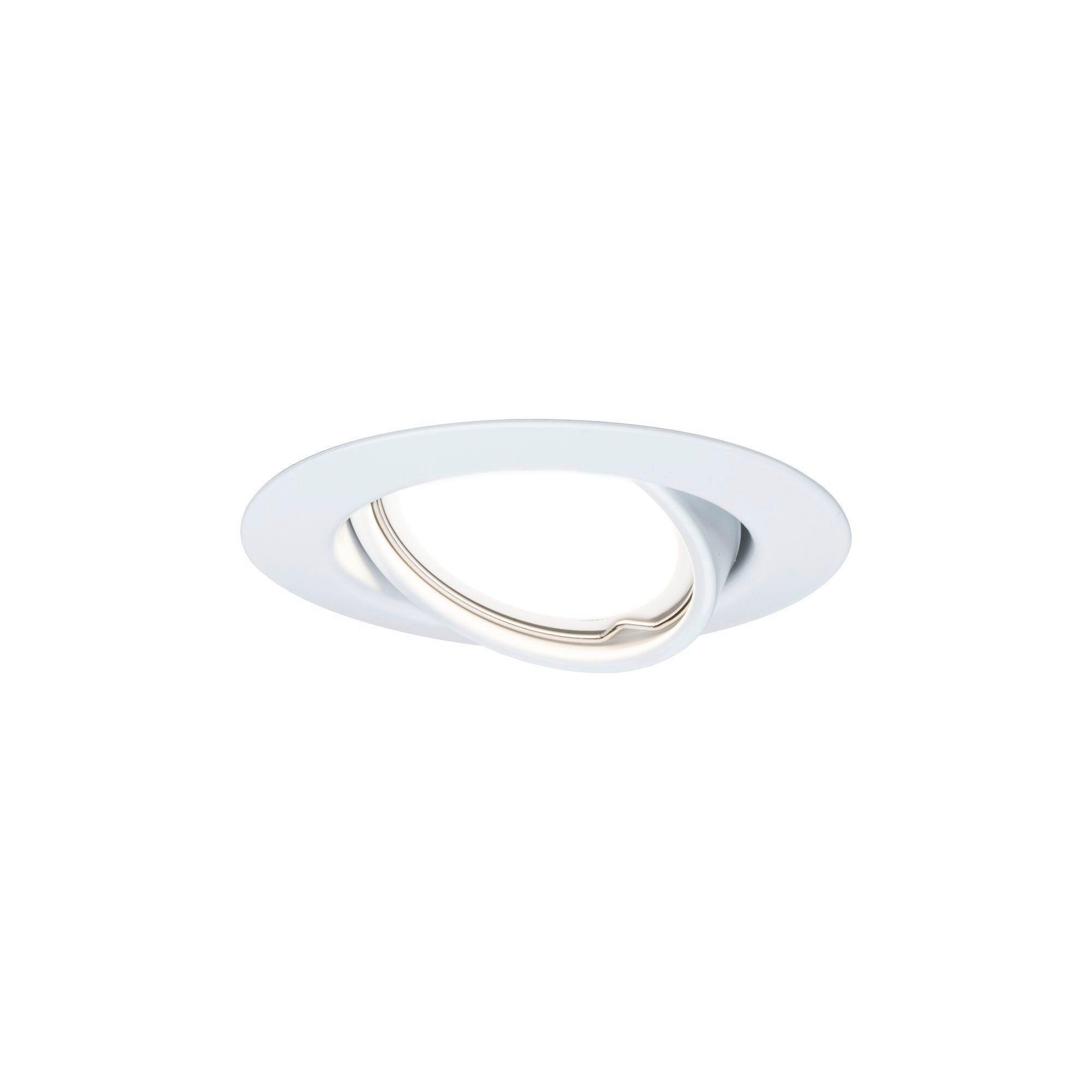Einbauspot Ø 9 cm Weiß Kippbar - Weiß, Design, Metall (9cm) - Paulmann