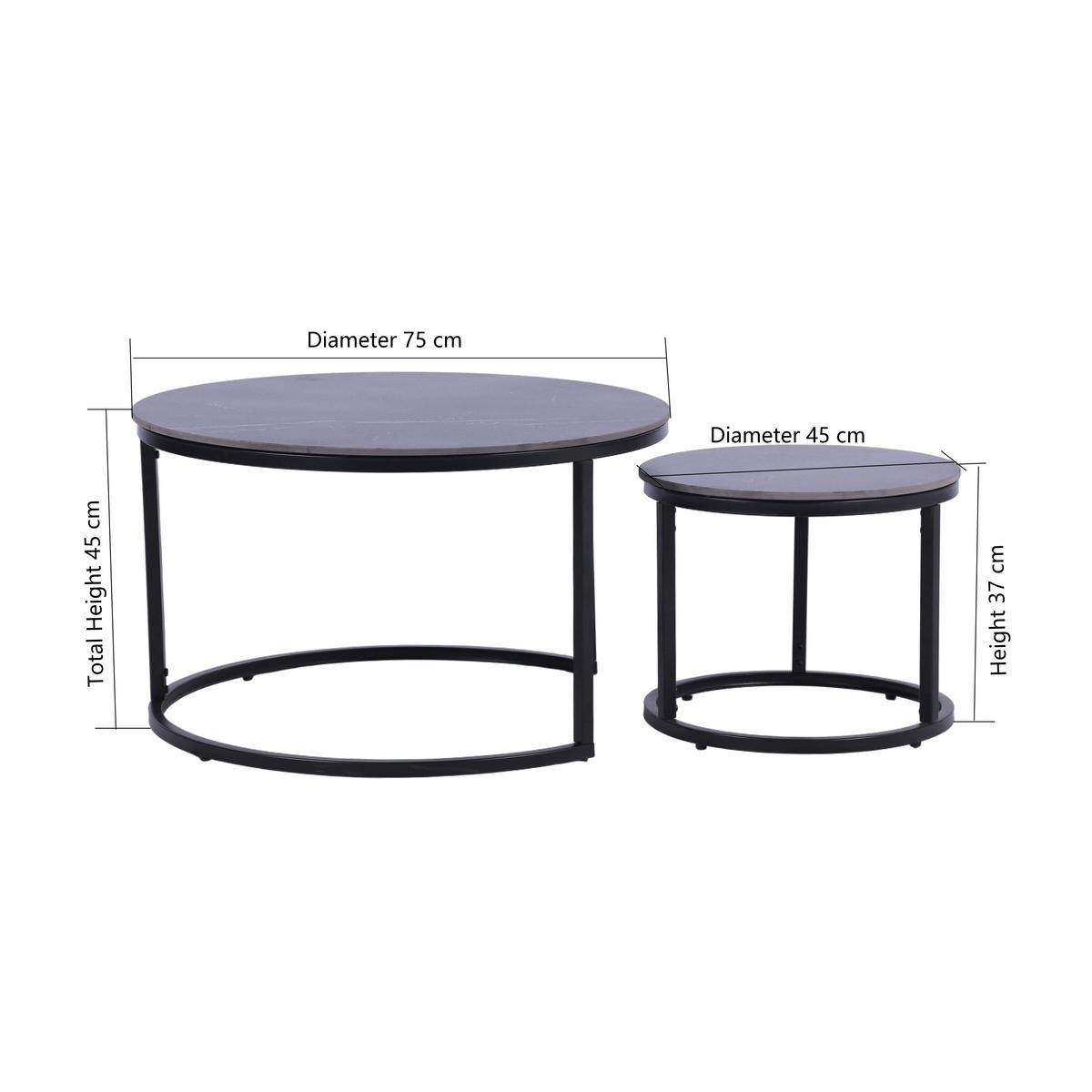 Couchtisch Seoul Keramik Schwarz, B: 75cm - Schwarz, MODERN, Keramik/Metall (75/45/75cm)