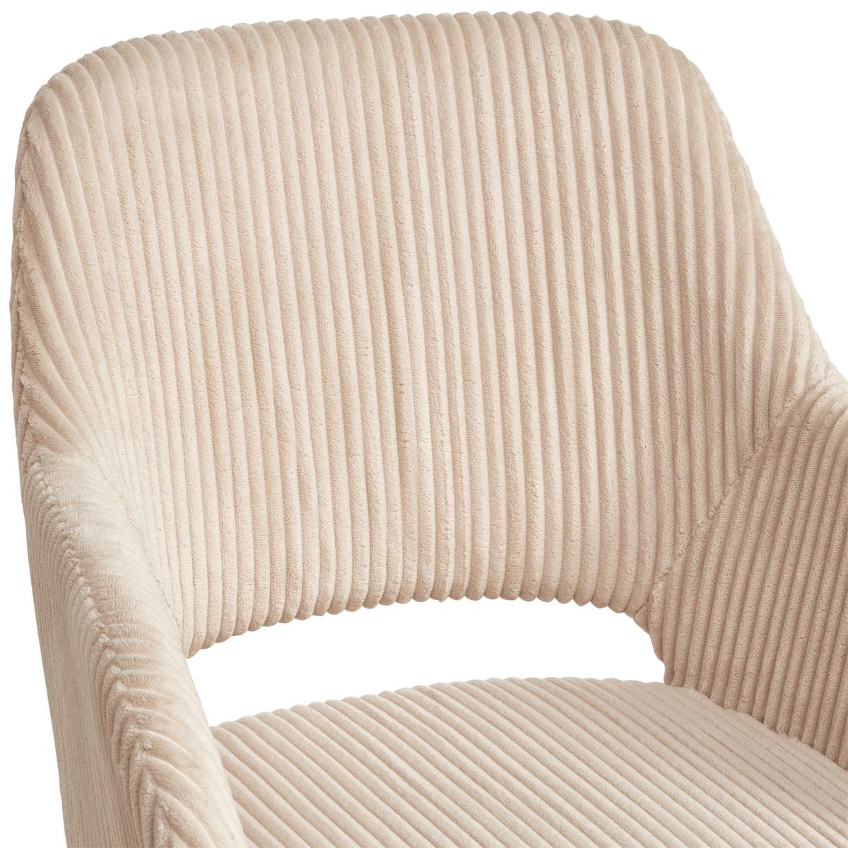 Armlehnstuhl Pina Cord Beige, B: 57 Cm - Taupe/Schwarz, KONVENTIONELL, Holz/Textil (57/83.5/63cm) - MID.YOU