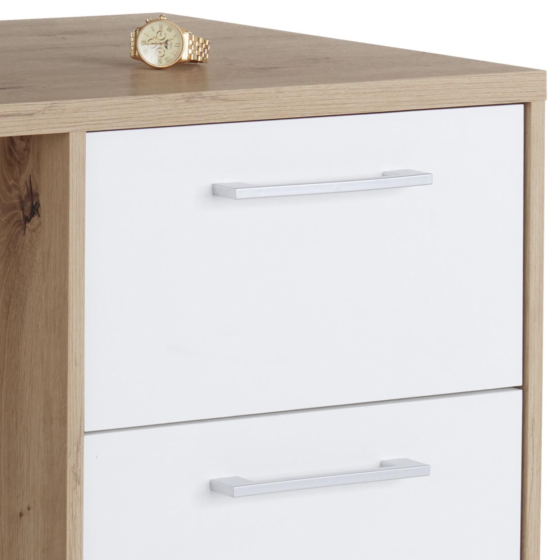 Schreibtisch Mit Stauraum B 123,4cm H 73cm Box, Eiche - Eichefarben, MODERN, Holzwerkstoff (123,4/73/50cm) - Ondega