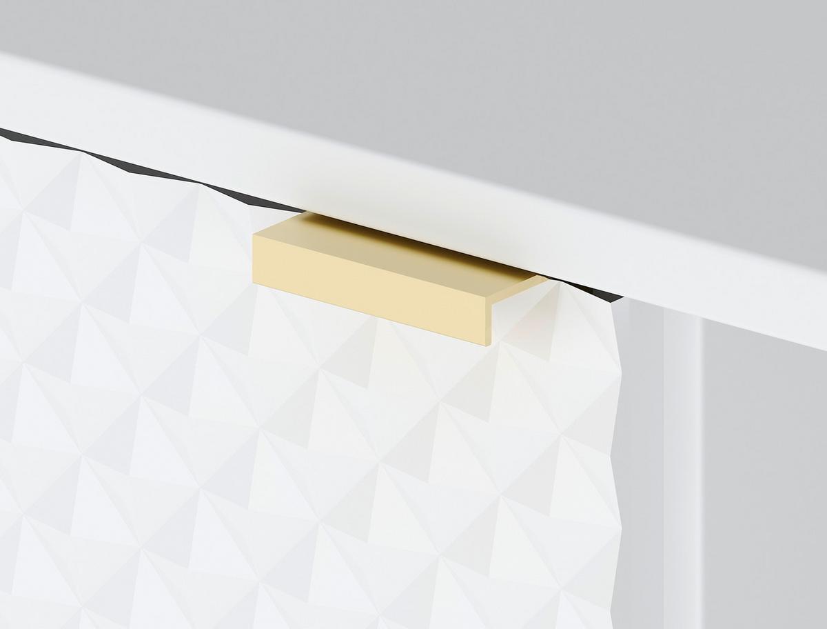 Komoda DIAMOND - biela/zlatá, Design, kov/kompozitné drevo (154/125,9/42cm) - MID.YOU