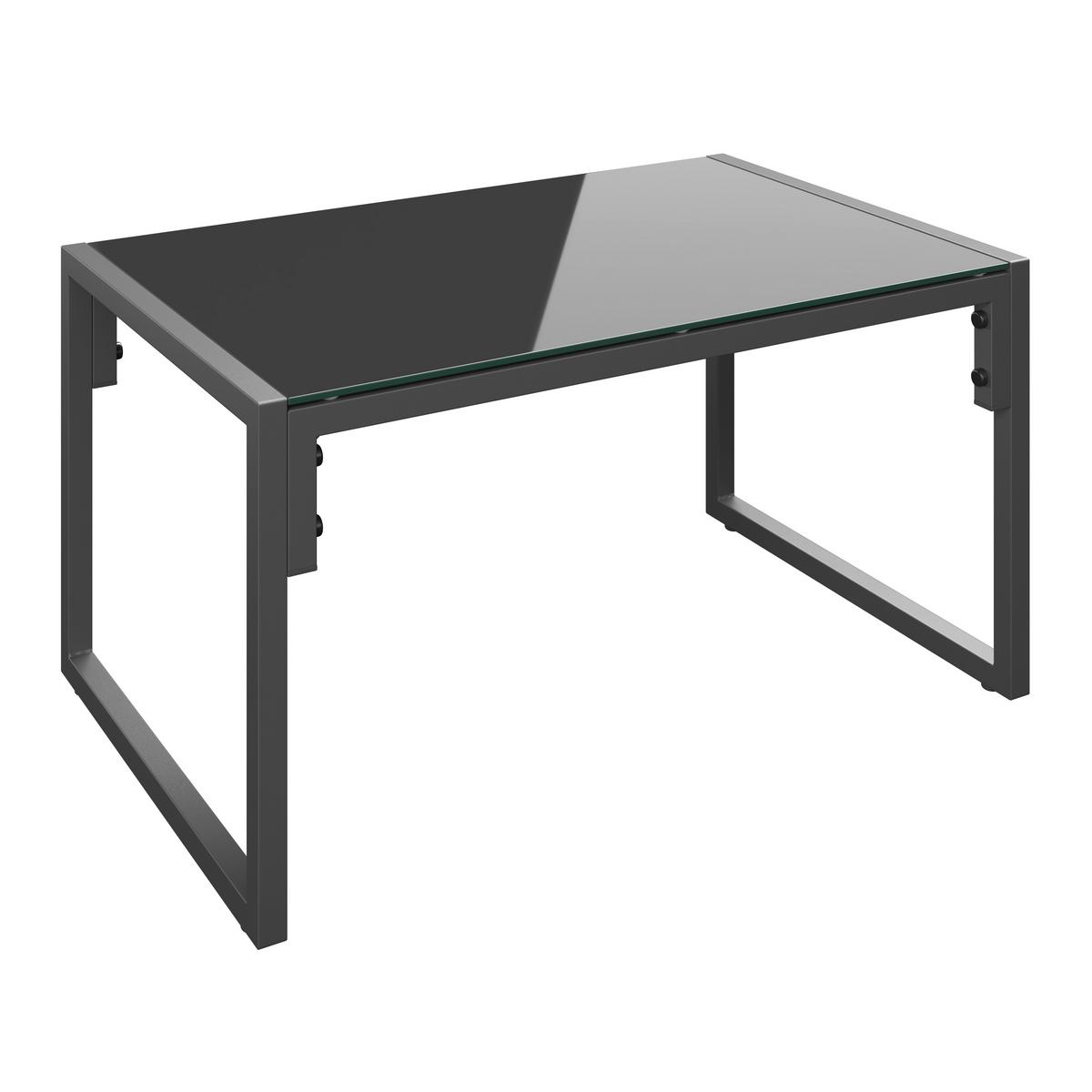 Loungegarnitur Göteborg *ph* - Dunkelgrau/Schwarz, MODERN, Glas/Textil (114/67/70cm) - Beldano