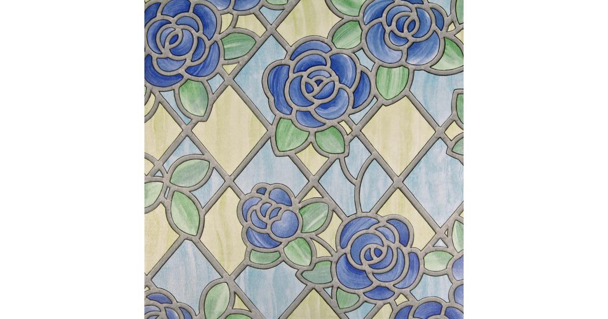 MySpotti Fensterfolie »Look Grafik Blumenmuster blau«, halbtransparent,  glattstatisch haftend, 60 x 100 cm, statisch haftend kaufen