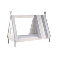 HAUSBETT Weiß/Grau 90x200cm - Weiß/Grau, Design, Holz/Holzwerkstoff (90/200cm) - Livetastic