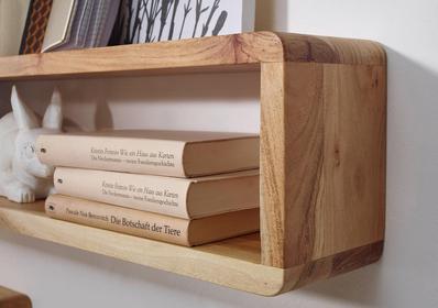 3-teiliges Wandregalset aus Akazienholz kaufen 3-teiliges Wandregalset aus Akazienholz kaufen