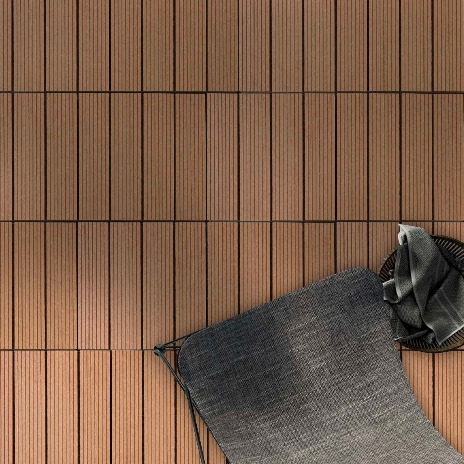 Terrassenfliese Wpc Royal Hellbraun - Hellbraun, Design, Holzwerkstoff (30/30cm) - Ambia Garden