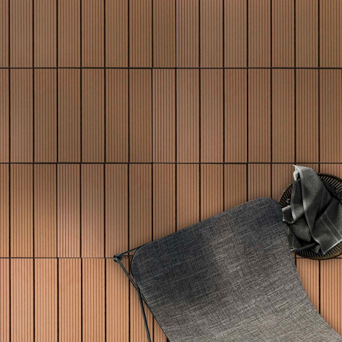 Terrassenfliese Wpc Royal Hellbraun - Hellbraun, Design, Holzwerkstoff (30/30cm) - Ambia Garden