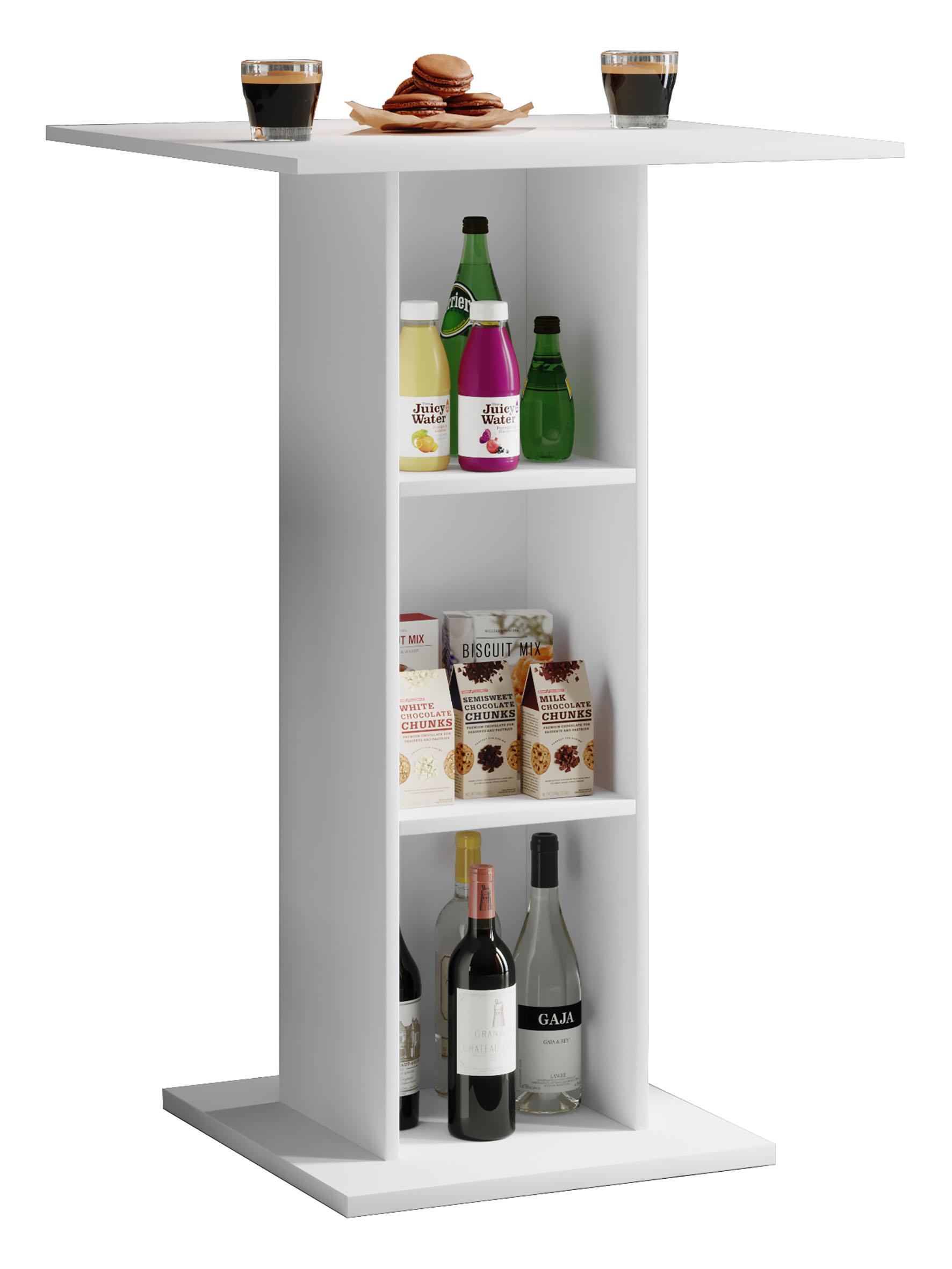 Barový stôl Standos biely š: 70cm - biela, Basics, kompozitné drevo (70/70/108cm) - MID.YOU