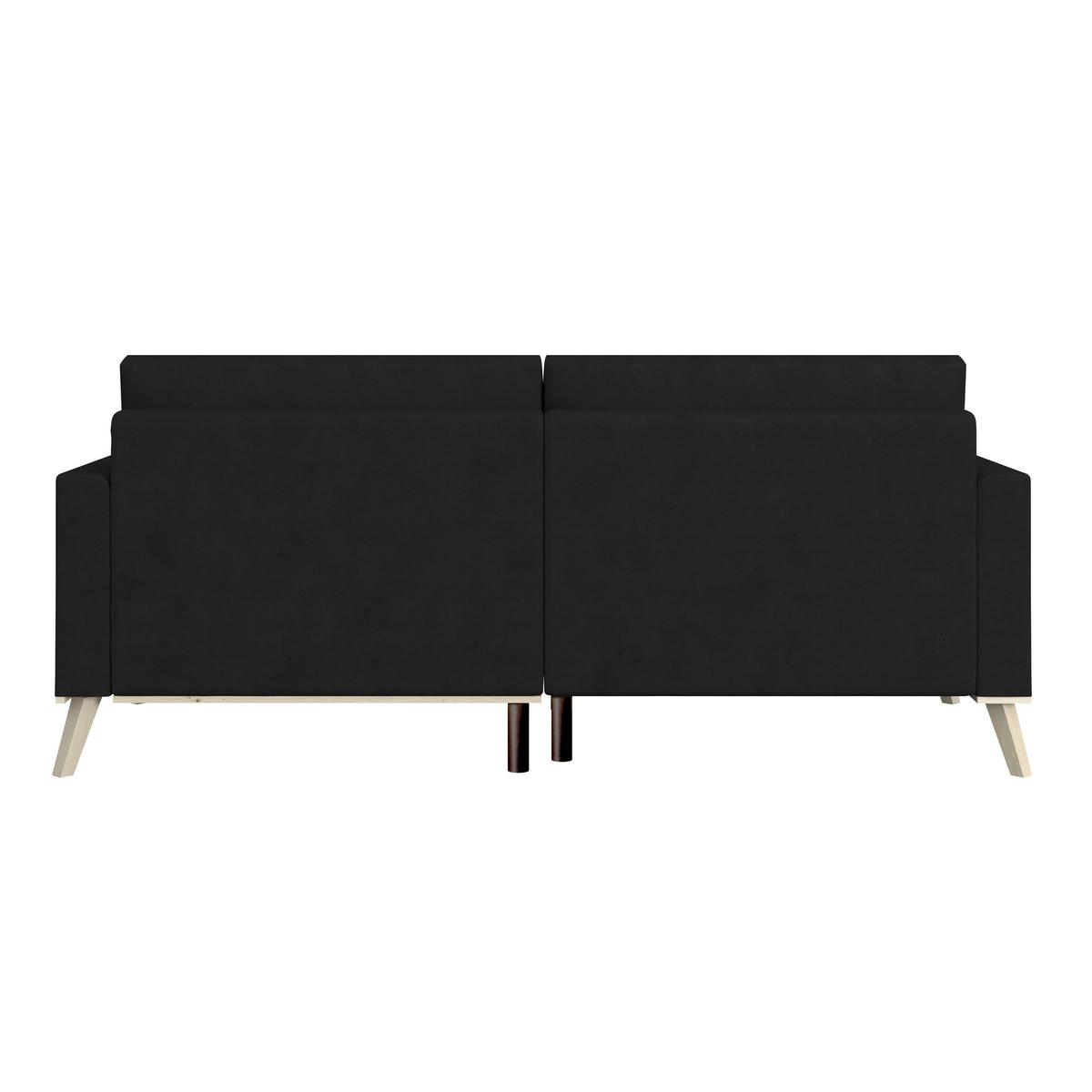 Rohová sedacia súprava CARINI, obojstranná, čierna - čierna/krémová, Basics, drevo/textil (222/152cm)