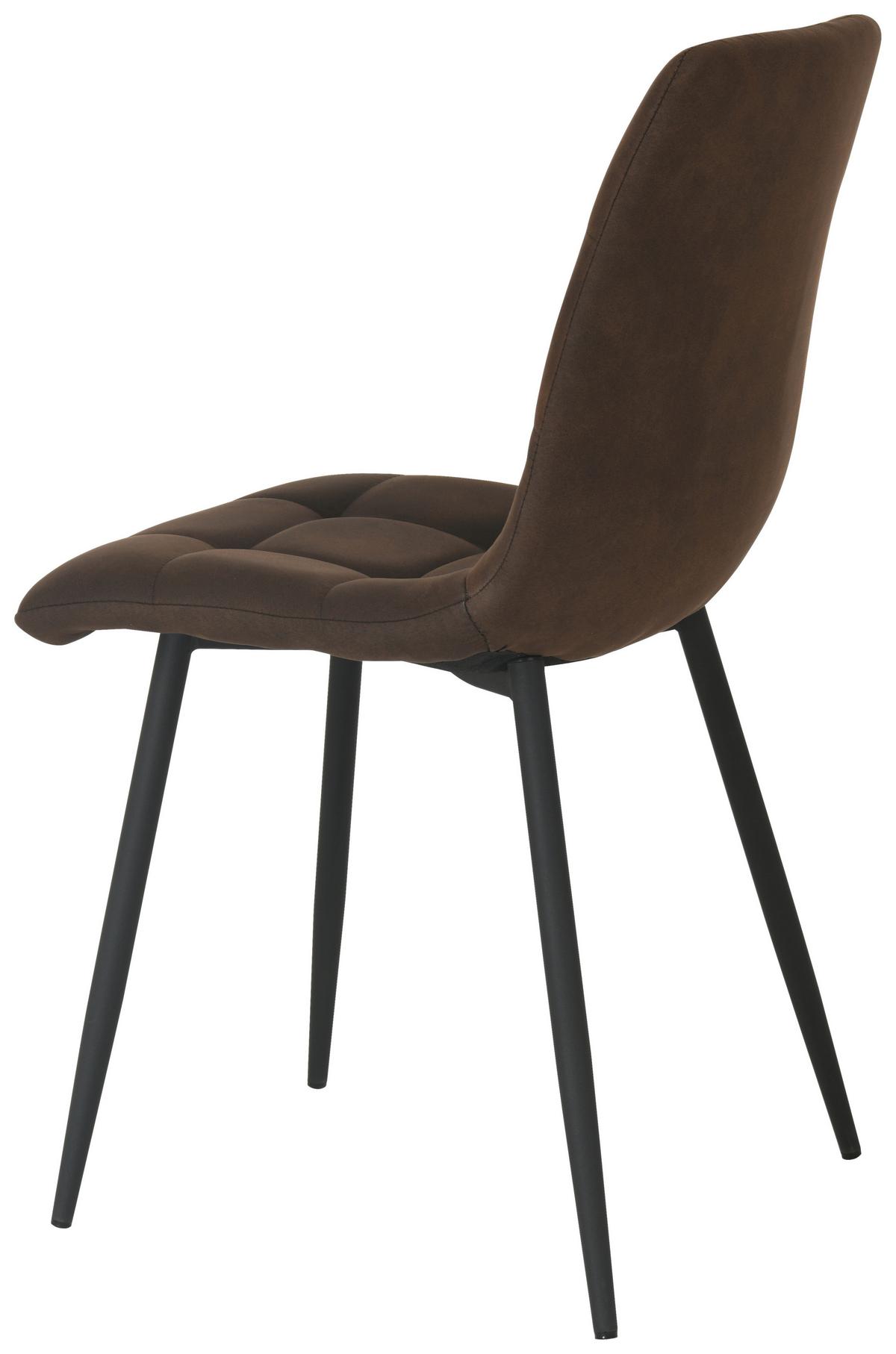 Vierfußstuhl Lech Braun Echtholz Beine - Schwarz/Braun, KONVENTIONELL, Holz/Textil (45/88/55cm)