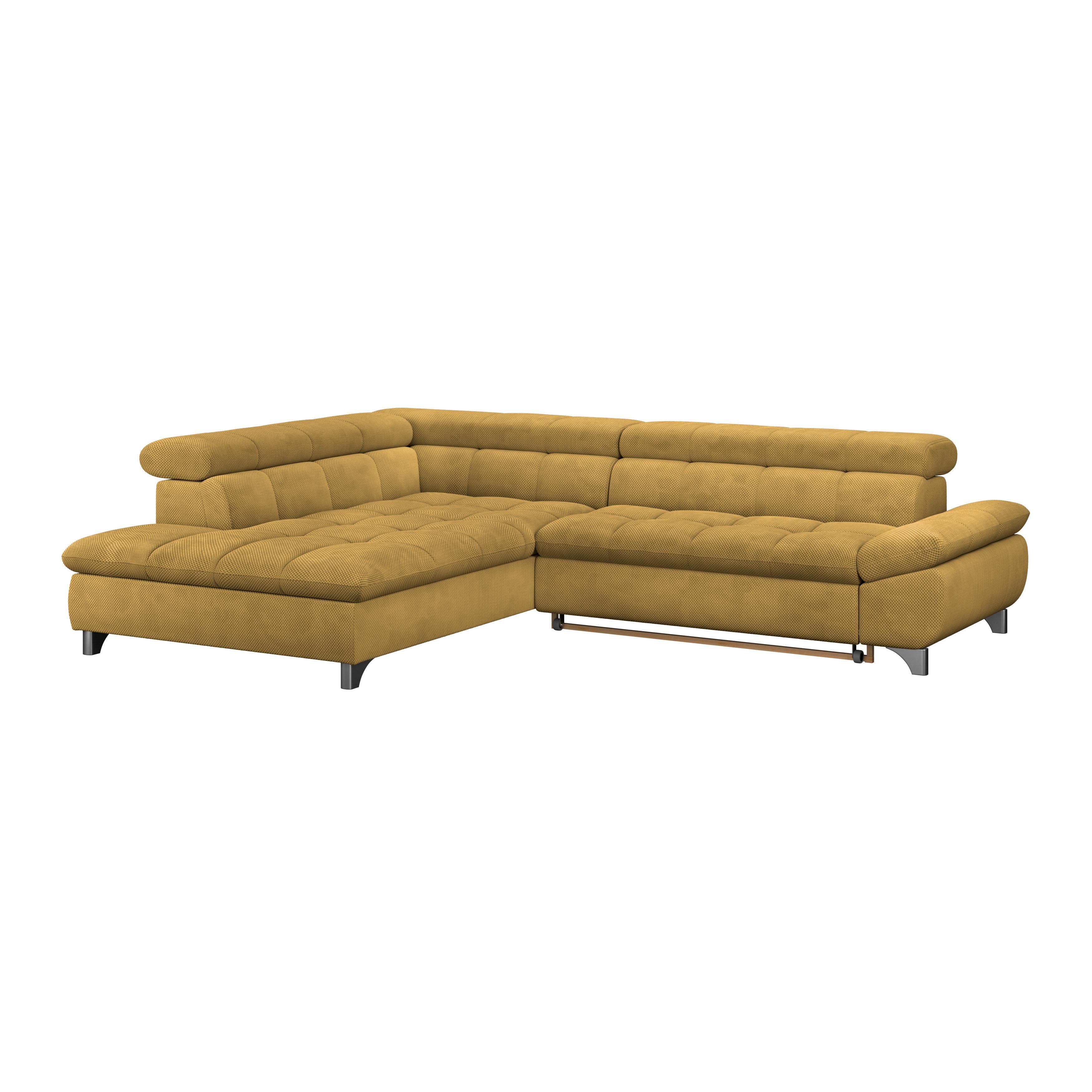 Ecksofa Gemini Senfgelb, B: 234cm - Chromfarben/Senfgelb, KONVENTIONELL, Textil (234/312cm)