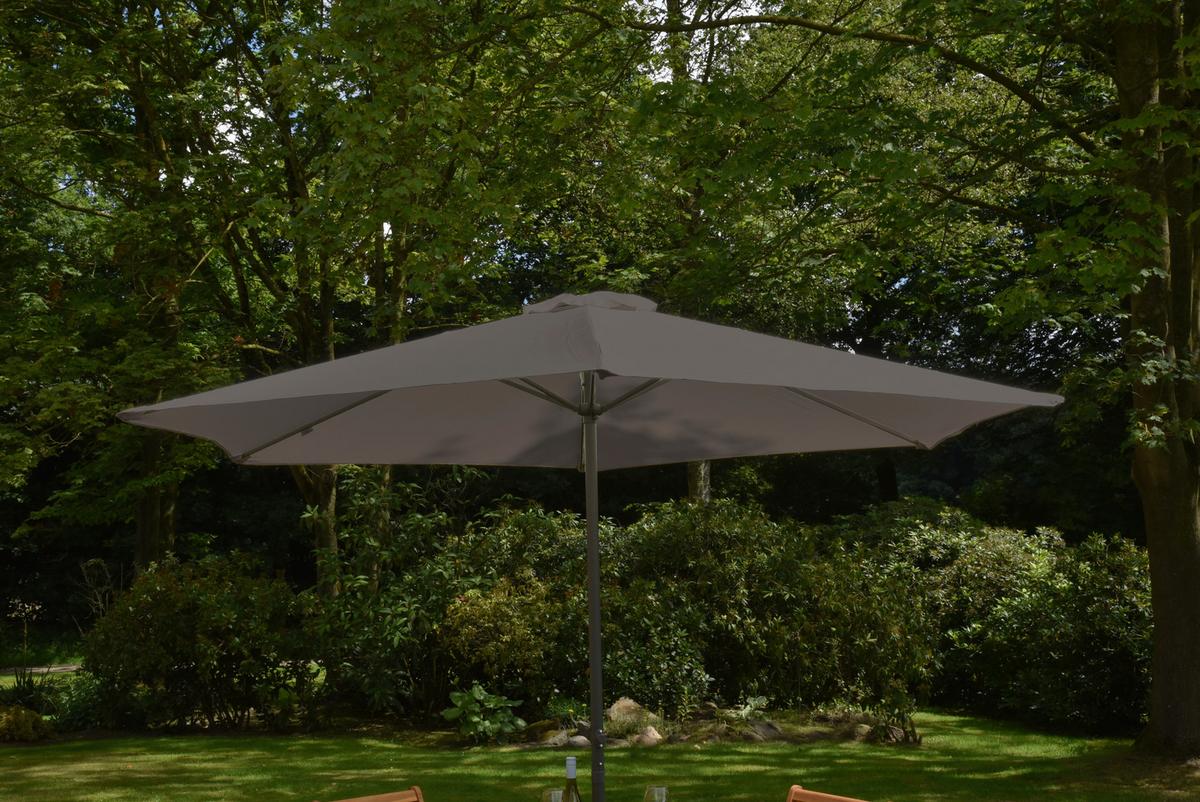 Sonnenschirm Sonnenschirm Anthrazit Ø 300cm - Anthrazit/Schwarz, Basics, Kunststoff/Metall (300/300cm) - Gardenson