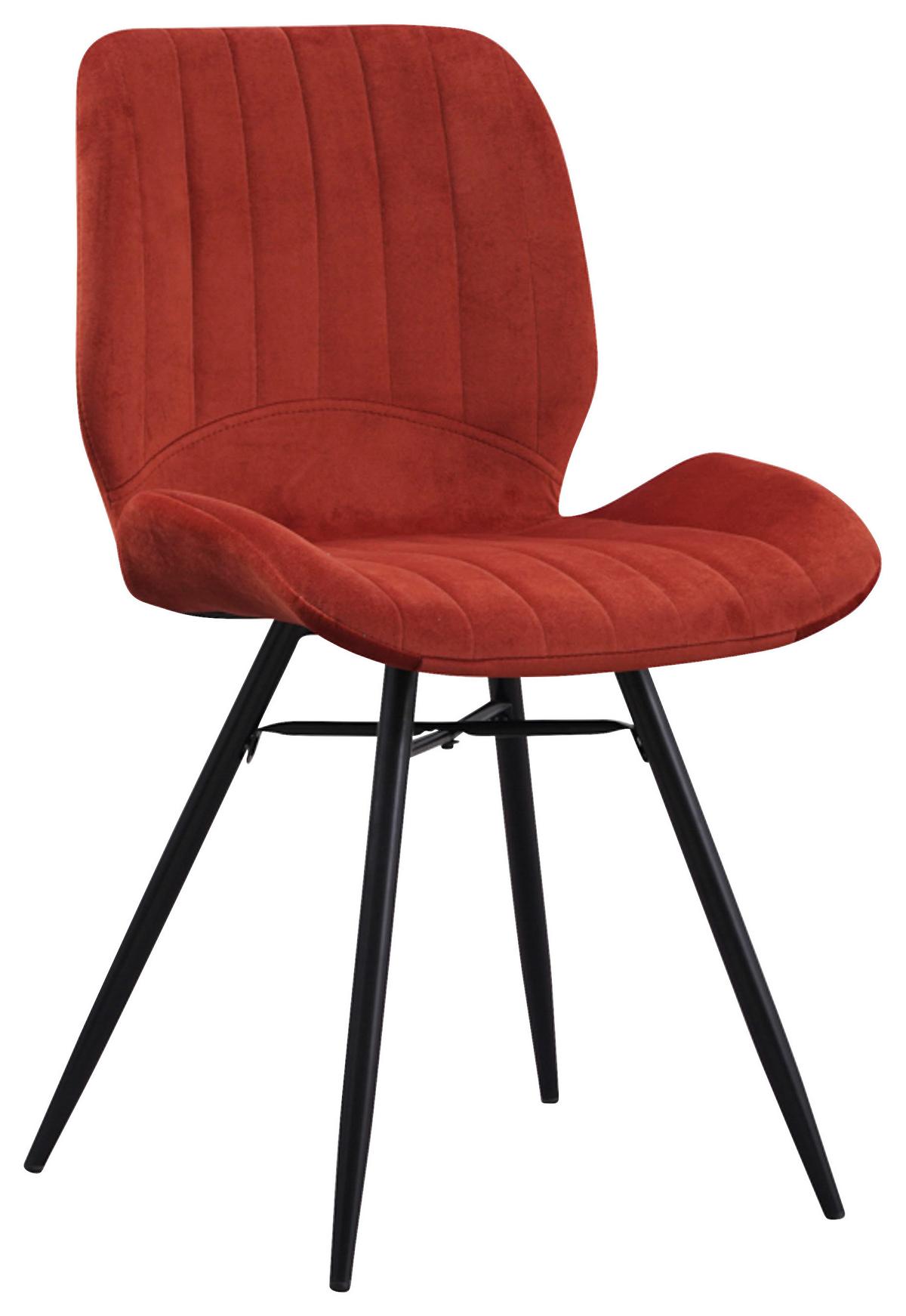 Stuhl-set Barron - Rot/Schwarz, Design, Textil/Metall (47/82/55cm) - MID.YOU