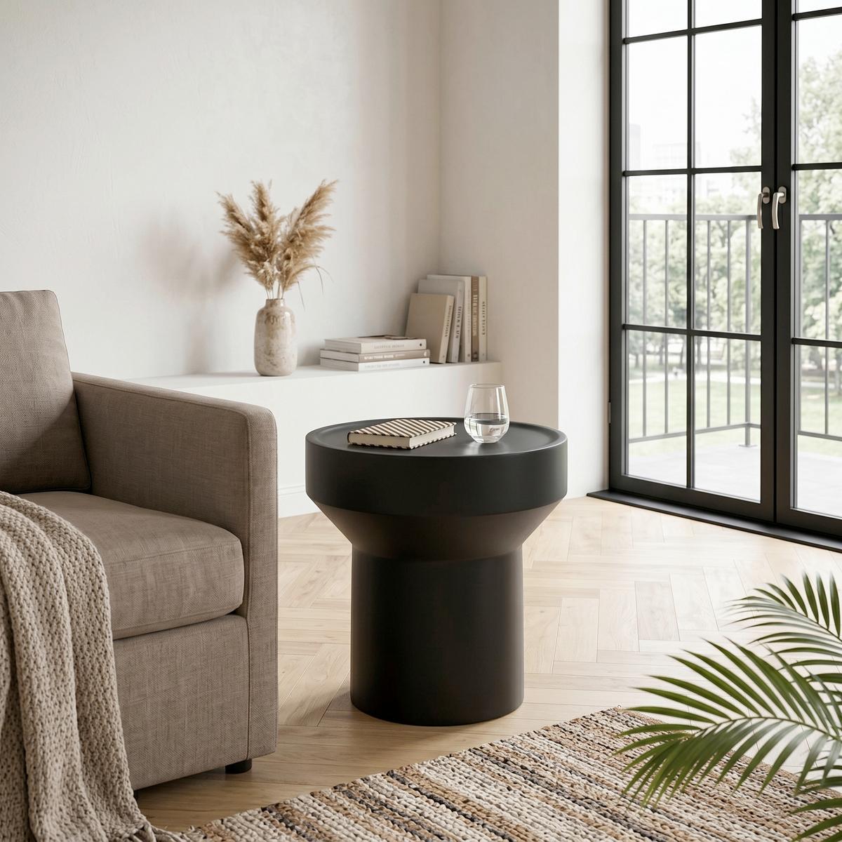 ODKLÁDACÍ STOLEK GRADINO -TREND- - černá, Moderní, dřevo (48/50cm) - Premium Living