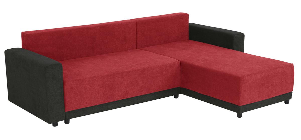 Ecksofa Time Anthrazit, Rot S: 178x248 Cm - Anthrazit/Rot, Design, Textil (178/248cm) - MID.YOU