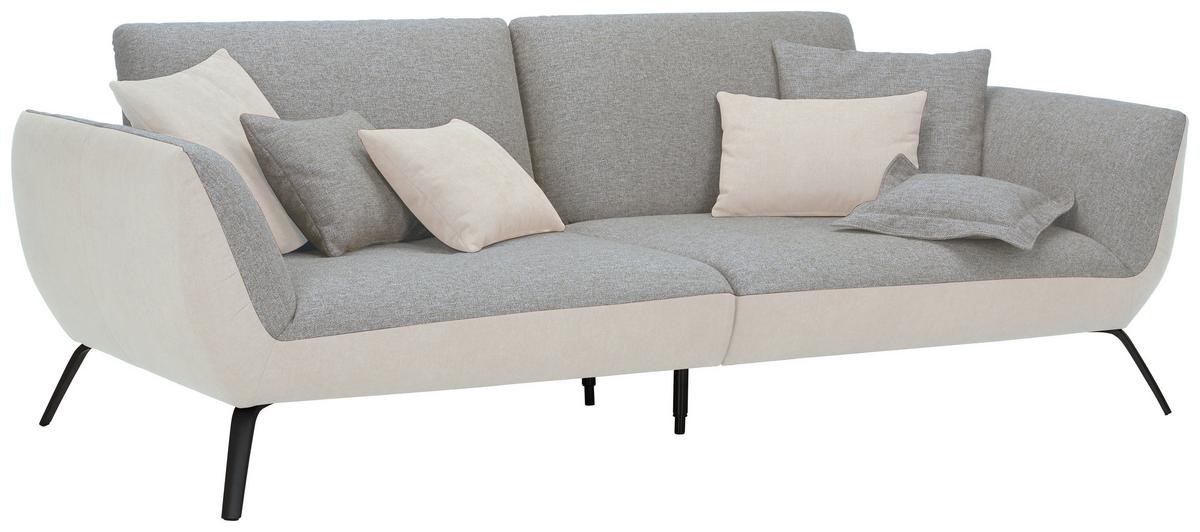 Veľká pohovka TRENDY, strieborná - čierna/strieborná, Modern, kompozitné drevo (260/93/124cm) - Premium Living