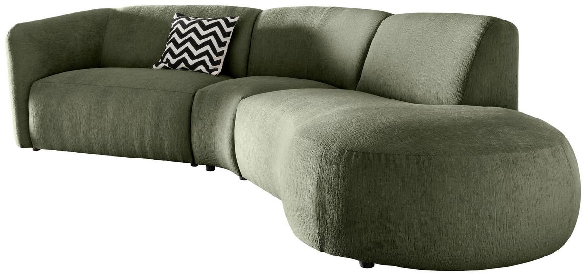 Ecksofa Jesi, Grün S: 276x182 Cm - Schwarz/Grün, MODERN, Textil (276/182cm) - Livetastic