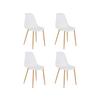 Stuhl-set Miller Weiß B: 44cm 4--Teilig - Eichefarben/Weiß, Design, Kunststoff/Metall (44/87/52cm) - MID.YOU