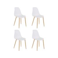 Stuhl-set Miller Weiß B: 44cm 4--Teilig - Eichefarben/Weiß, Design, Kunststoff/Metall (44/87/52cm) - MID.YOU