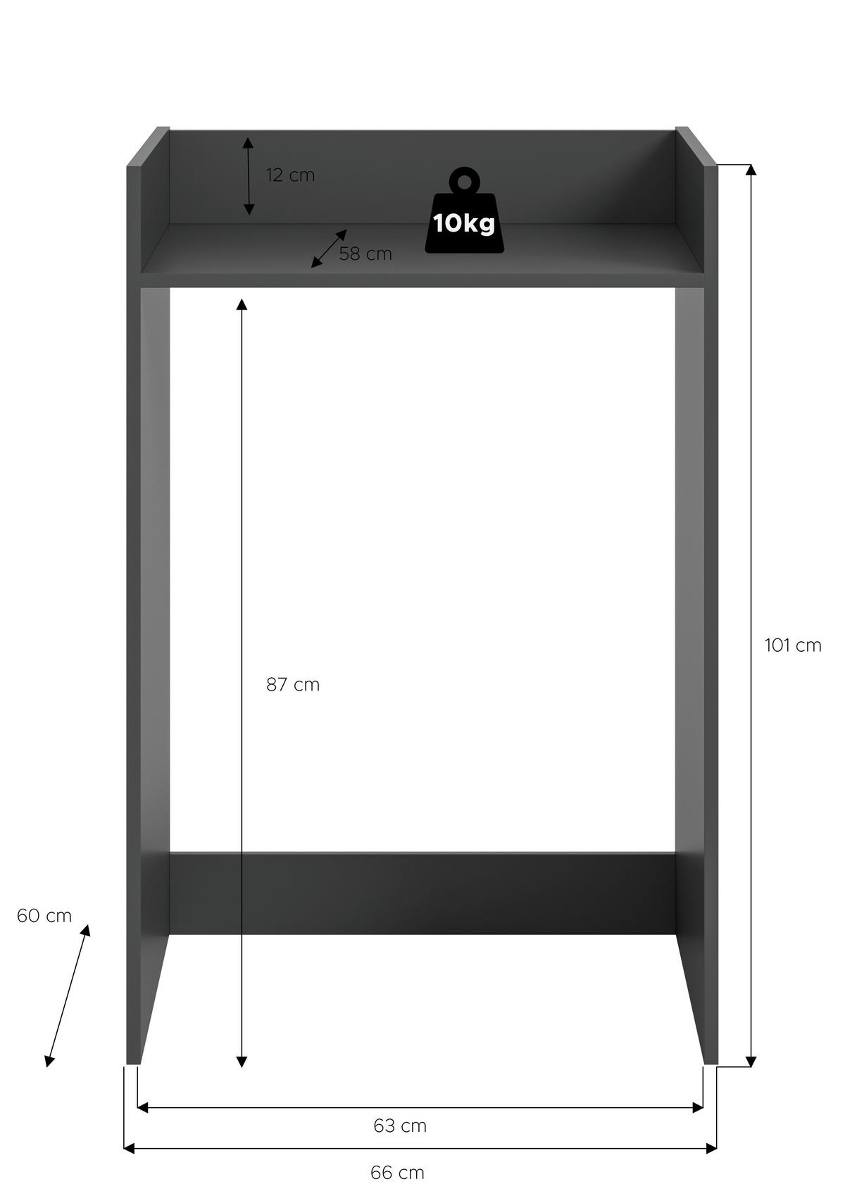 Skrinka na práčku Free Antracit - biela/antracitová, Basics, kompozitné drevo/plast (66/101/60cm) - MID.YOU