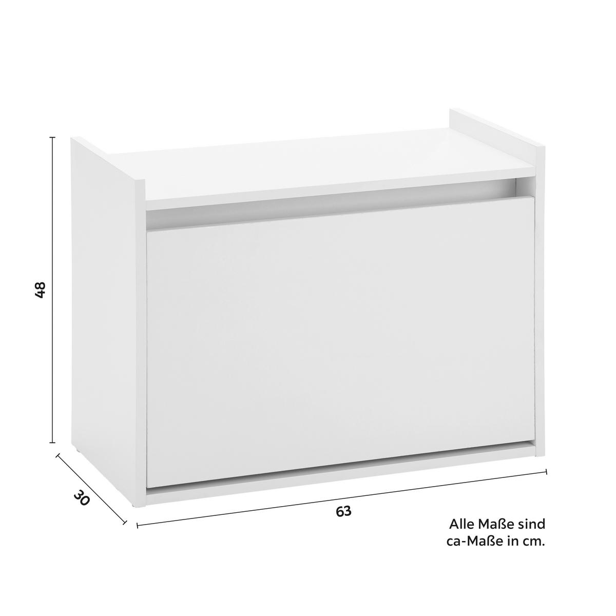 Skřiňka na boty Mali - bílá, Moderní, dřevo (63/48/30cm) - Modern Living