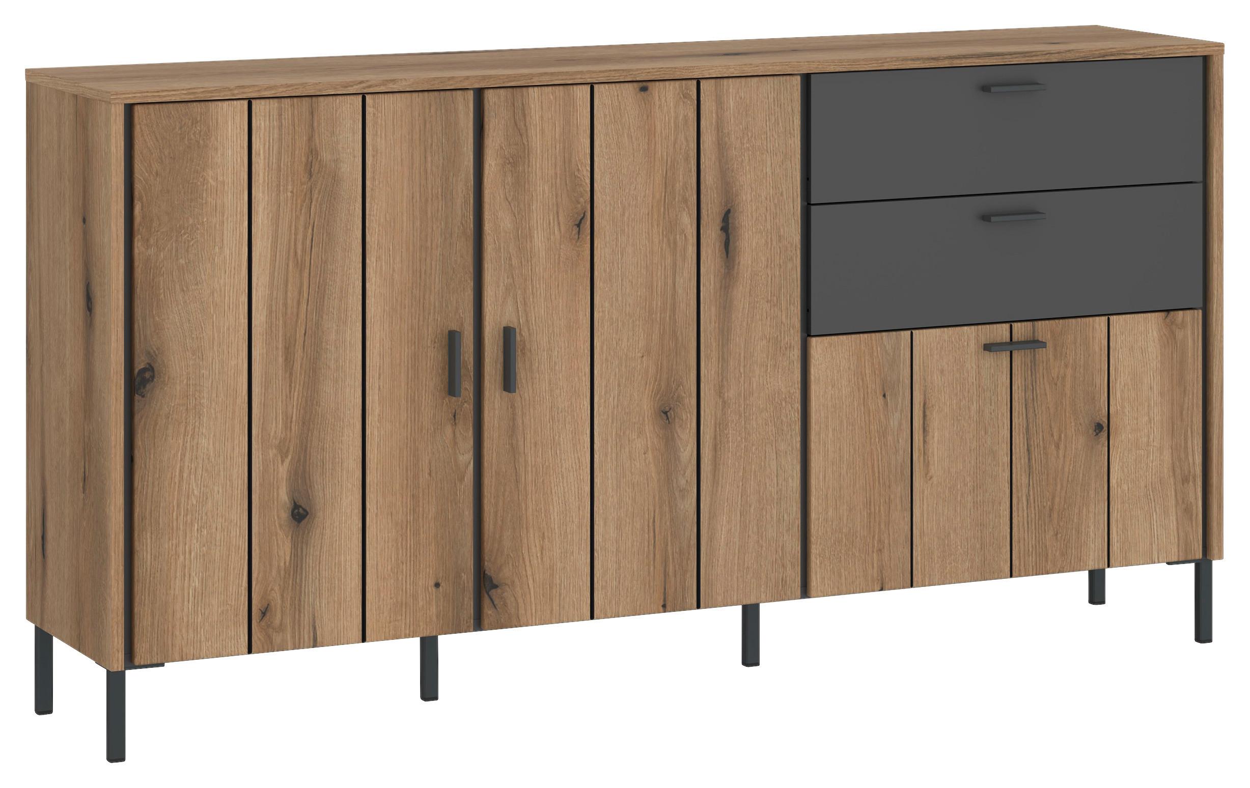 Sideboard, Shirley, B: 158,2cm Eichefarben/anthrazit