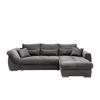 Ecksofa Federico Grau S: 302/188 cm - Chromfarben/Grau, MODERN, Holz/Textil (302/188cm) - MID.YOU