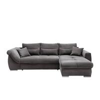 Ecksofa Federico Grau S: 302/188 cm - Chromfarben/Grau, MODERN, Holz/Textil (302/188cm) - MID.YOU