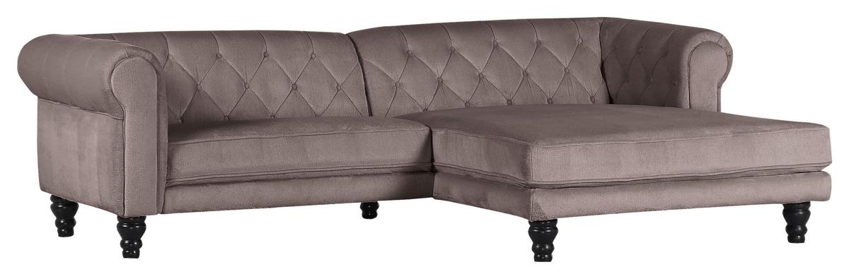 Ecksofa Jonte Schlammfarben S: 260x160 cm - Schlammfarben/Dunkelbraun, Design, Textil (260/160cm) - MID.YOU