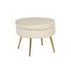 Hocker Beige B: 52 Cm - Beige/Goldfarben, MODERN, Textil (52/41/52cm) - Livetastic