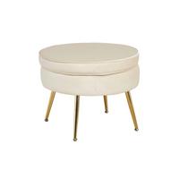 Hocker Beige B: 52 Cm - Beige/Goldfarben, MODERN, Textil (52/41/52cm) - Livetastic
