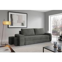 Schlafsofa Ines Grau B: 258cm - Schwarz/Grau, Design, Textil (258/98/95cm) - Livetastic