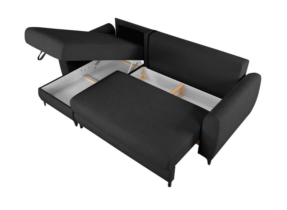 Ecksofa Moli, Anthrazit S: 236x148 cm - Anthrazit/Schwarz, Design, Textil (236/148cm) - MID.YOU