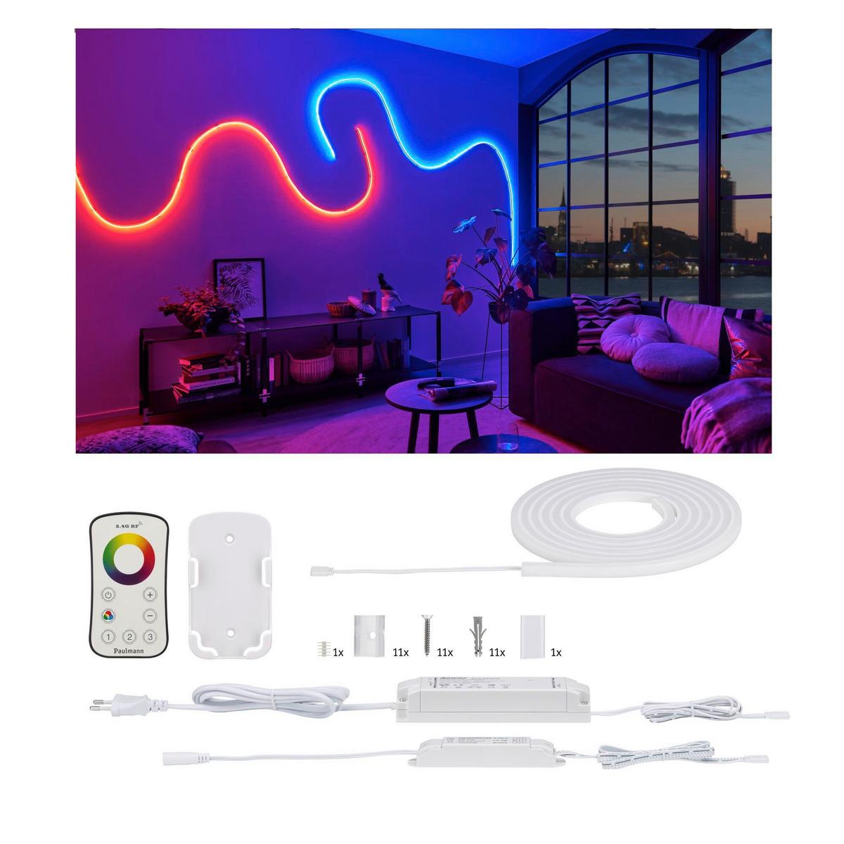 Led-streifen L: 3 M Fernbedienung, Dimmbar - Weiß, Basics, Kunststoff (300cm) - Paulmann
