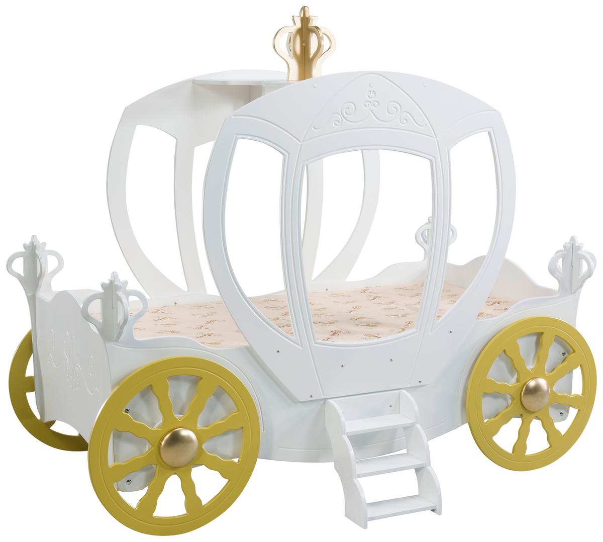 Kinder-/Juniorbett Prinzessin Kutsche Weiß - Weiß, LIFESTYLE, Holz/Holzwerkstoff (90/180cm) - Livetastic