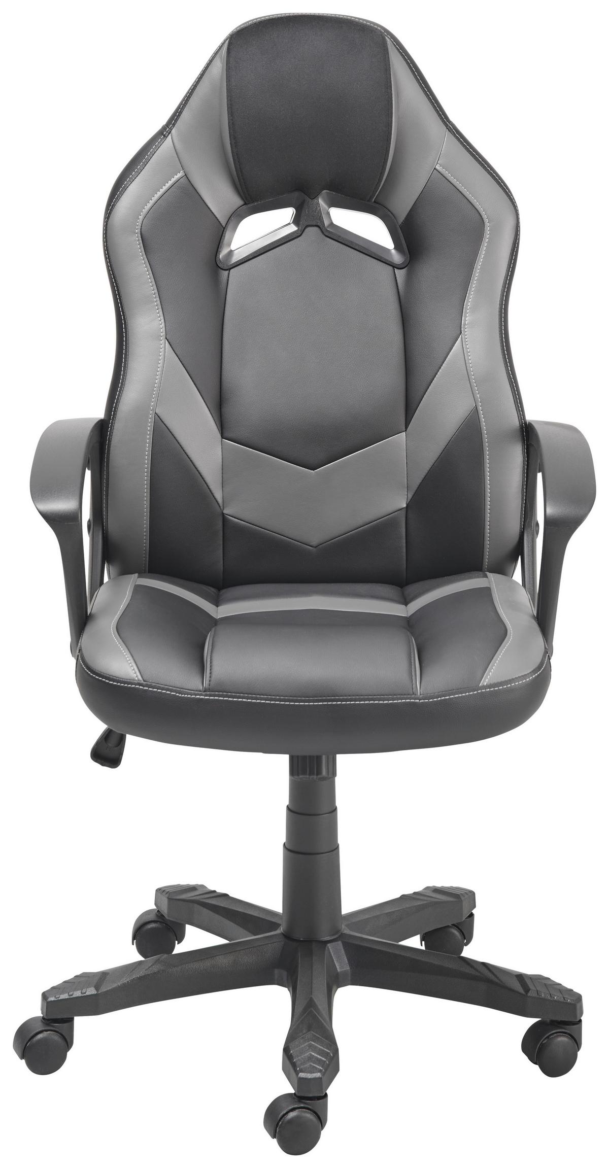 Gamingstuhl Francisco - Schwarz/Grau, LIFESTYLE, Kunststoff/Textil (60/107-117/69cm) - MID.YOU