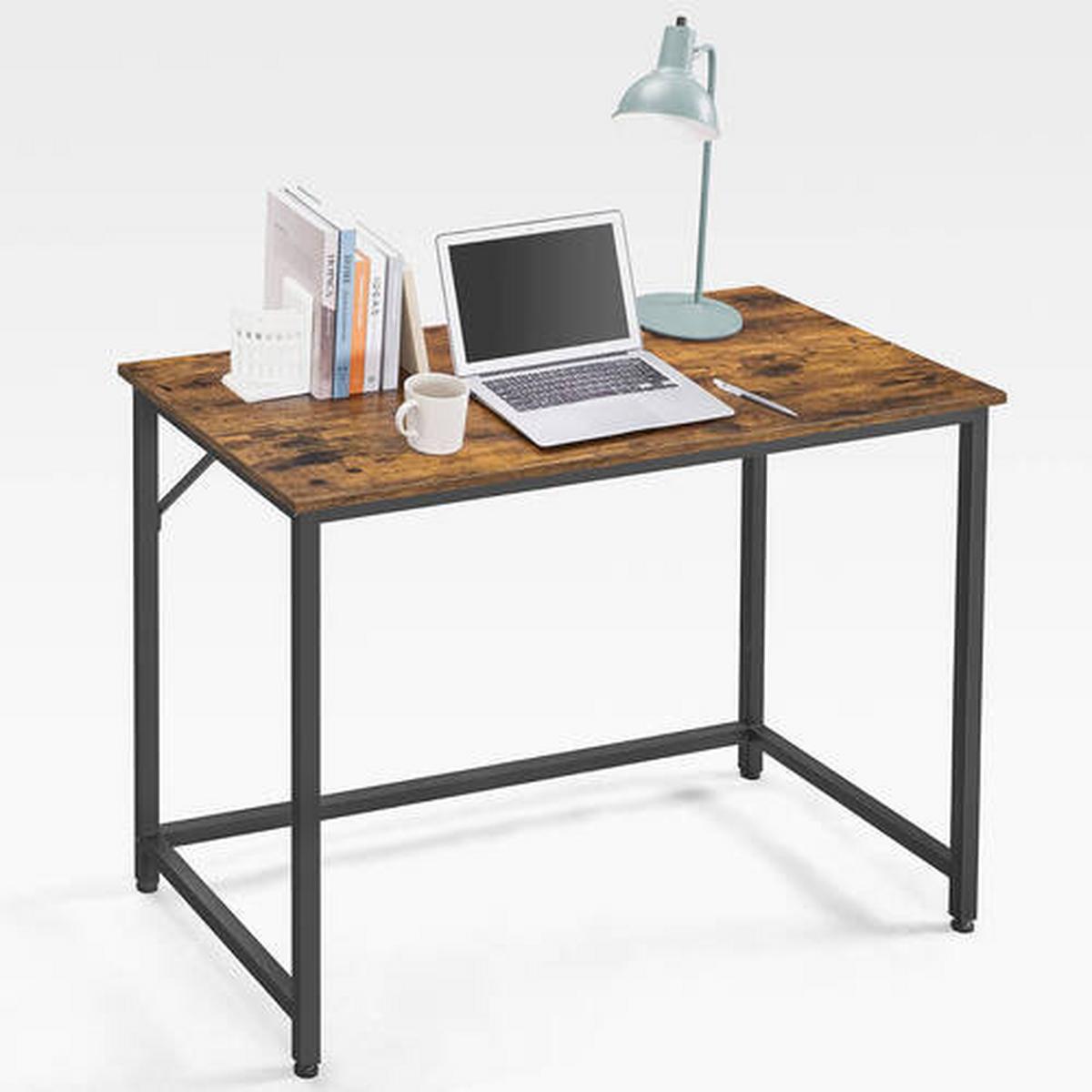Schreibtisch B: 50 Cm, H: 75 Cm, Iron - Schwarz/Braun, Basics, Holzwerkstoff/Metall (100/50/75cm) - Boxxx