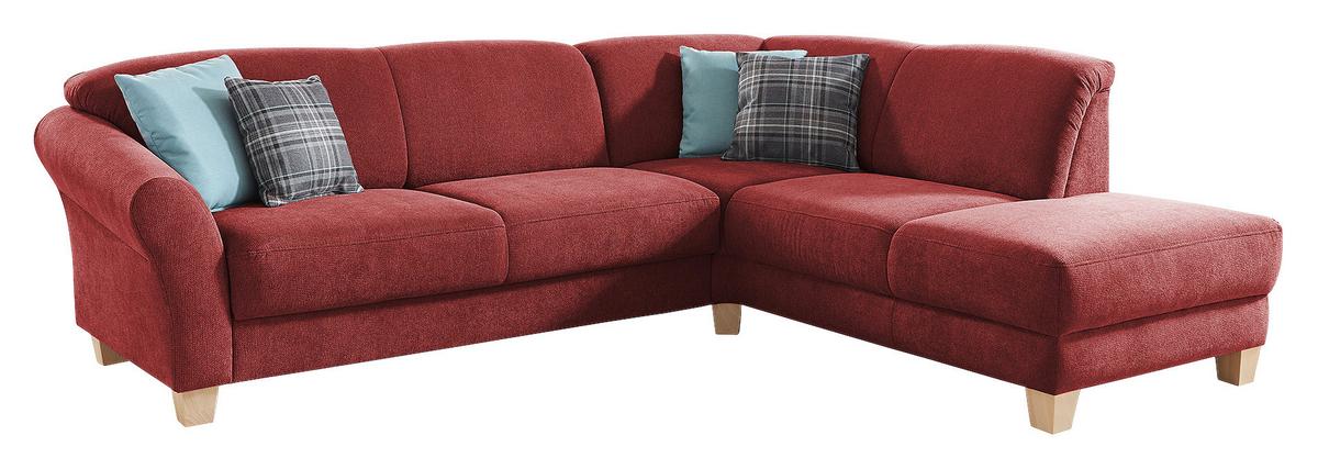 Ecksofa Gotland rot, 257x212 cm - Rot/Naturfarben, KONVENTIONELL, Textil (257/212cm) - Sit & More