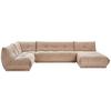 Wohnlandschaft Giselle Taupe Cord - Taupe, Trend, Textil (210/390/185cm) - Livetastic