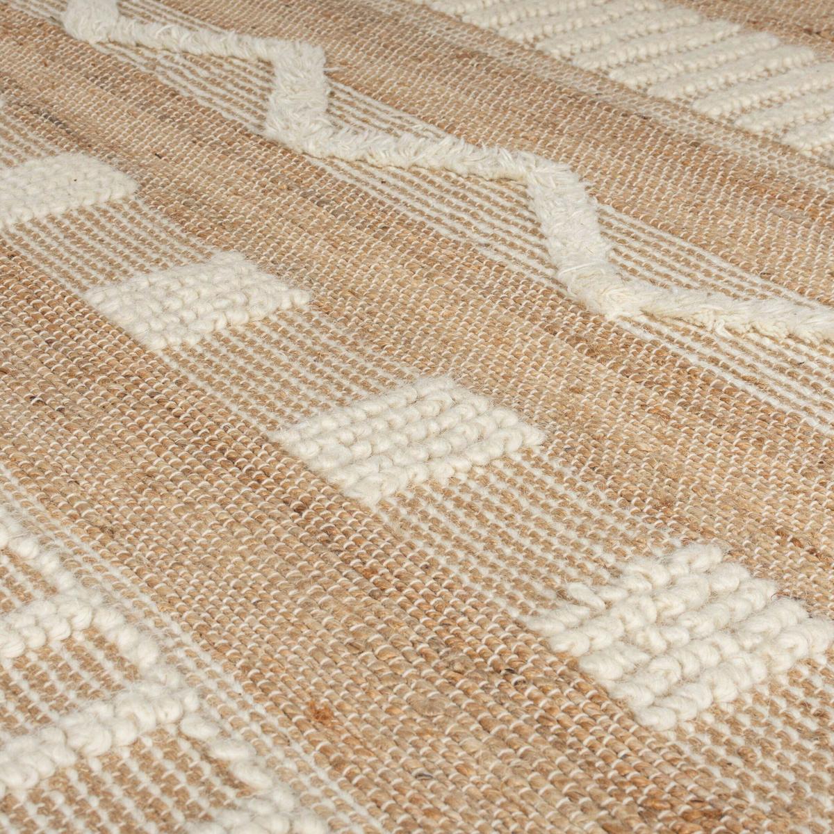 Handwebteppich Handwebteppich Natur B: 120cm - Creme/Naturfarben, Basics, Textil (170/120cm)