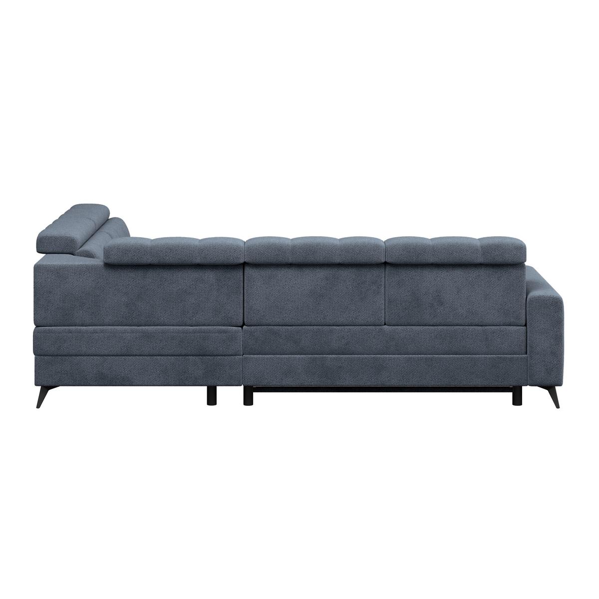 Ecksofa Barletta New Velours Blau, 289x228cm - Blau/Schwarz, ROMANTIK / LANDHAUS, Textil (289/228cm) - Luca Bessoni